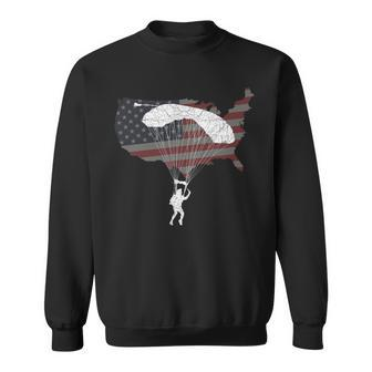 Skydiver Parachute Usa Flag Fathers Day 4Th Of July For Dad Sweatshirt - Seseable