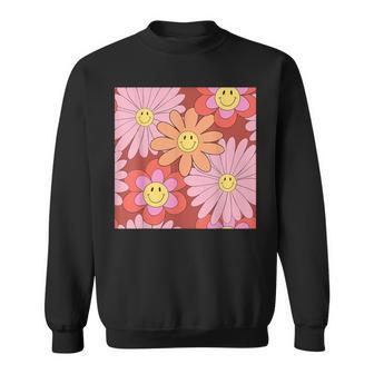Smiley Face Flower Daisy Hippie 70S Aesthetic Sweatshirt - Thegiftio UK