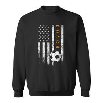 Soccer Coach American Flag Design Soccer Trainer Coaching Sweatshirt | Mazezy