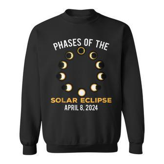 Solar Eclipse 2024 Phases Of The Solar Eclipse April 8 2024 Sweatshirt - Thegiftio UK