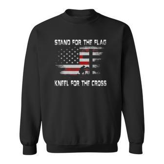 Stand For The Flag Kneel For The Cross 4Th Of July Sweatshirt | Mazezy
