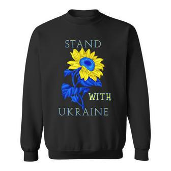 Stand With Ukraine Blue And Yellow Sunflower Sweatshirt - Seseable