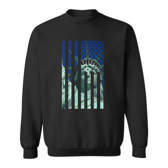 Statue Liberty American Flag Proud American Sweatshirt | Mazezy