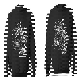 Statue Of Liberty Fireworks Fourth Of July Sweatshirt - Thegiftio UK