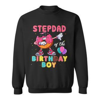 Stepdad Of The Birthday Boy Donut Dab Birthday Sweatshirt - Seseable