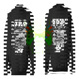 Stepdad Of The Birthday Boy Matching Family Video Game Party Sweatshirt | Seseable CA