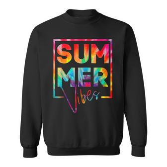 Summer Vibes Tie Dye Hello Summer Vacation Sweatshirt | Favorety