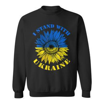 Sunflower Ukrainian Flag Stand I With Ukraine Peace Sweatshirt - Seseable