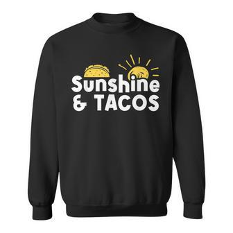 Sunshine And Tacos Funny Retro Themed Summer 70S 80S Gifts Sweatshirt - Thegiftio UK