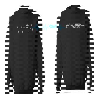 Swimmer Heartbeat Funny Swimming Accessories And Gift Sweatshirt - Thegiftio