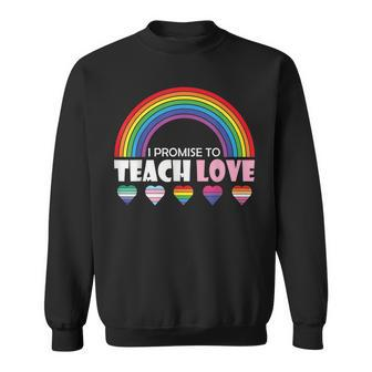 Teacher Ally Lgbt Teaching Love Rainbow Pride Month Sweatshirt | Mazezy DE