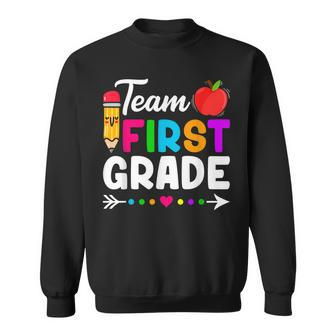 Team First Grade Kids Teacher Student Back To School Sweatshirt - Seseable