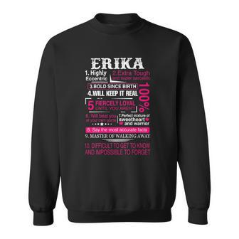 Ten Facts About Women Name Is Erika Gift First Name Sweatshirt - Thegiftio UK