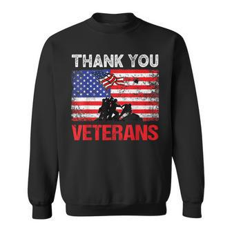 Thank You Veterans Service Patriot Veteran Day American Flag V2 Sweatshirt - Thegiftio UK