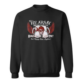 Thats Hearsay Brewing Co Home Of The Mega Pint Funny Skull Sweatshirt | Mazezy UK
