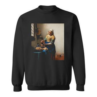 The Milkmaid Painting By Johannes Vermeer Sweatshirt | Mazezy