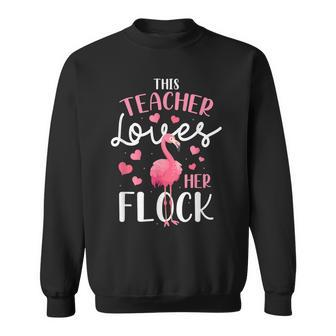 This Teacher Loves Her Flock Flamingo Sweatshirt - Thegiftio UK