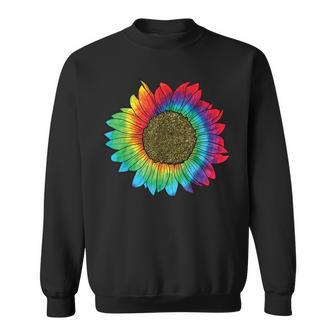 Tie Dye Sunflower Peace Love 60S 70S Hippie Retro Vintage Sweatshirt - Thegiftio UK