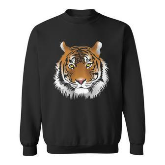 Tiger Face Animal Lover Funny Tigers Zoo Kids Boys Girl Sweatshirt | Mazezy
