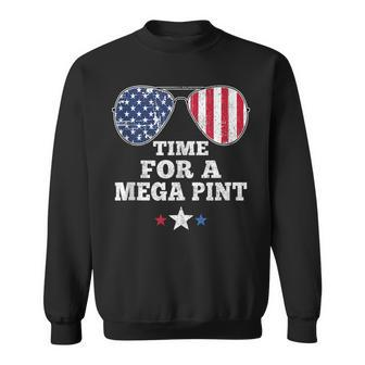 Time For A Mega Pint Funny 4Th Of July Patriotic Sunglasses Sweatshirt - Seseable