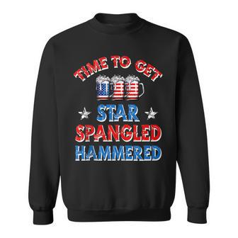 Time To Get Star Spangled Hammered 4Th Of July Beer Western Sweatshirt - Seseable