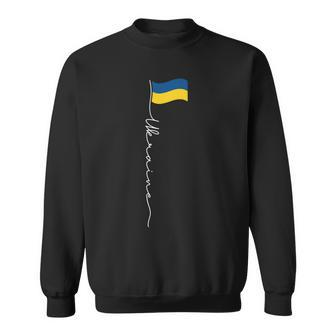 Ukraine Signature Flag Pole - Patriotic Ukrainian Flag Sweatshirt - Seseable