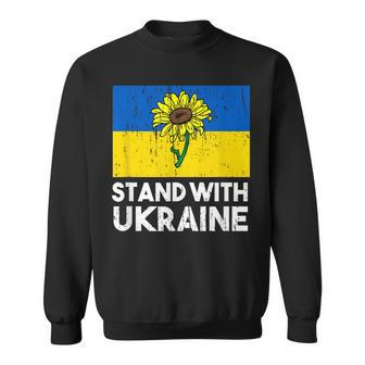 Ukrainian Flower Sunflower Stand With Ukraine Sweatshirt - Seseable