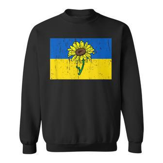 Ukrainian Flower Sunflower Stand With Ukraine V2 Sweatshirt - Seseable