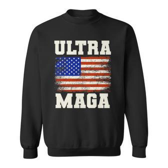 Ultra Maga American Flag American Sweatshirt | Mazezy
