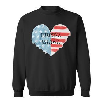 Ultra Maga And Proud Of It American Flag Vote Red Sweatshirt | Favorety DE