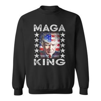 Ultra Maga King Trump Vintage American Us Flag Anti Biden Sweatshirt | Mazezy