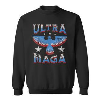 Ultra Maga Pro Trump Anti Biden Patriotic Eagle Sweatshirt | Mazezy