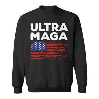 Ultra Maga Proud American Distressed Flag Patriotic Gift Sweatshirt | Favorety AU