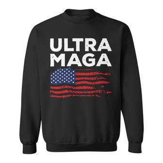 Ultra Maga Proud American Distressed Flag Patriotic Sweatshirt | Favorety