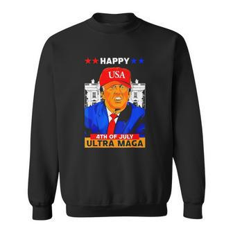 Ultra Maga Trump Happy 4Th Of July American Flag Sweatshirt | Mazezy