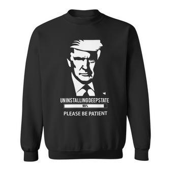 Ultra Maga Uninstalling Deep State Please Be Patient Funny Anti Biden Us Flag Pro Trump Trendy Sweatshirt | Favorety UK