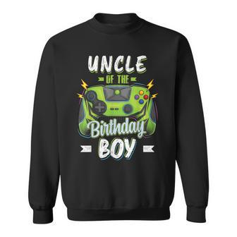Uncle Of The Birthday Boy Matching Family Video Gamer Party Sweatshirt - Seseable