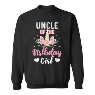 Uncle Of The Birthday Girl Unicorn Family Matching Sweatshirt - Seseable
