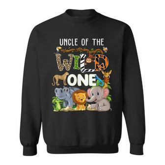 Uncle Of The Wild One Zoo Theme Birthday Safari Jungle Sweatshirt - Seseable