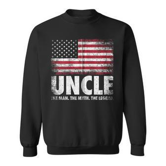 Uncle The Man Myth Legend Fathers Day 4Th Of July Funny Zip Sweatshirt - Seseable