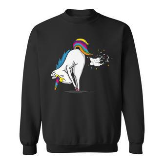 Unicorn Farting Rainbow Stars Design Yoga Just Exhale Sweatshirt - Thegiftio UK