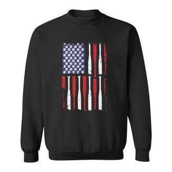 Usa Flag Baseball Ball Bat Funny 4Th Of July Gift Sweatshirt - Thegiftio UK