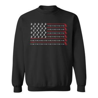 Usa Flag Patriotic American Golfer Fathers Day Gift Golf  Sweatshirt