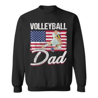 Usa Flag Volleyball Dad Fathers Day Funny 4Th Of July Sweatshirt - Seseable