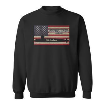 Uss Parche Ssn-683 Submarine Usa American Flag Sweatshirt | Mazezy