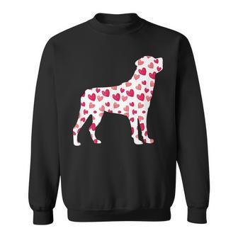 Valentines Day Rottweiler Hearts Puppy Dog Lover Sweatshirt - Thegiftio UK