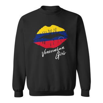Venezuela Lip Flag Venezuelan Girl Venezolana Pride Sweatshirt | Mazezy