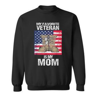 Veteran Mom Proud Son Kids Veterans Day Us Veteran Mother Sweatshirt - Seseable
