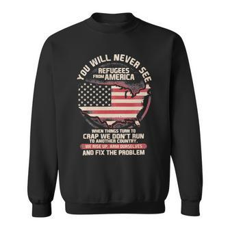Veteran Patriot Refugees From America Veteran115 Navy Soldier Army Military Sweatshirt - Monsterry