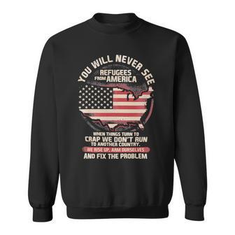 Veteran Veterans Day Patriot Refugees From America Veteran115 Navy Soldier Army Military Sweatshirt - Monsterry